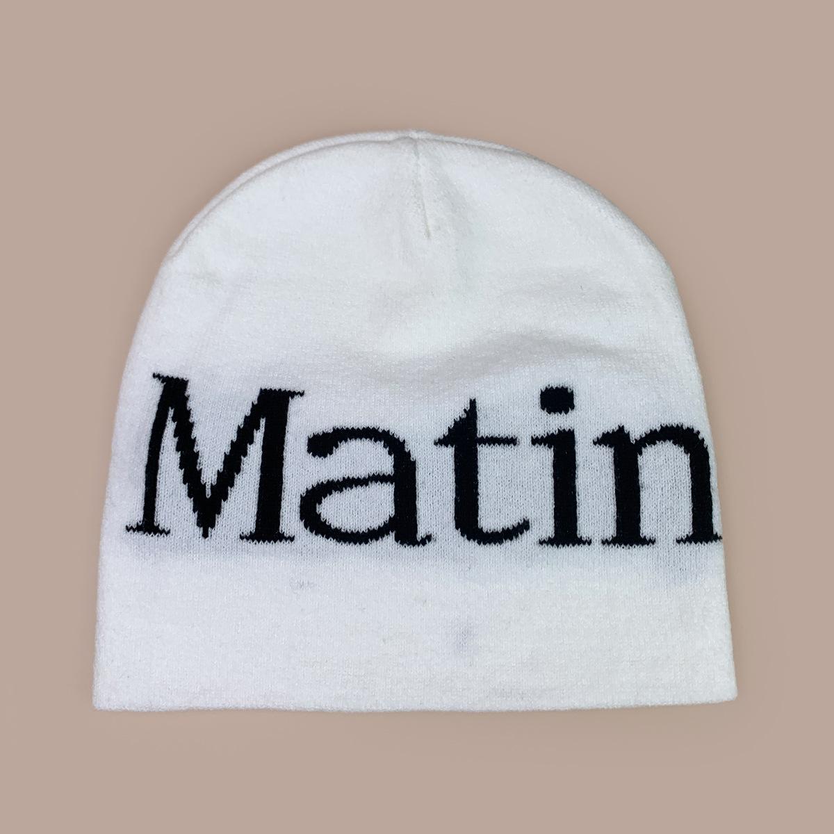 Теплая вязаная шапка Осень Зима Унисекс Шапка Ношение задом наперед Вышивка букв Вязаная кепка Модная круглая Верхняя кепка для мужчин... 54-60cm