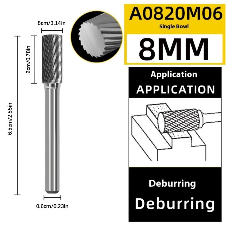 Efficient Chip Removal Rotary File Milling Cutter up to 50000RPM Suitable for Steel Aluminum Wood Rust Removal Deburring