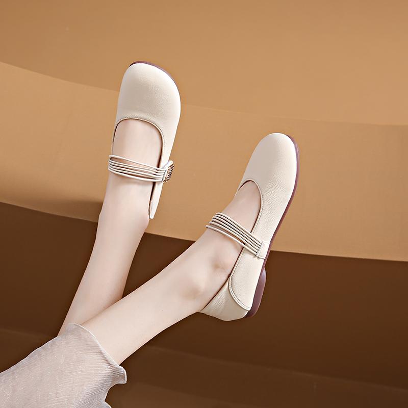 

Модные женские балетки Модные повседневные туфли-лодочки с круглым носком Женские туфли Мэри Джейн Милые бежевые балетки Повседневная женская обувь 35 бежевый