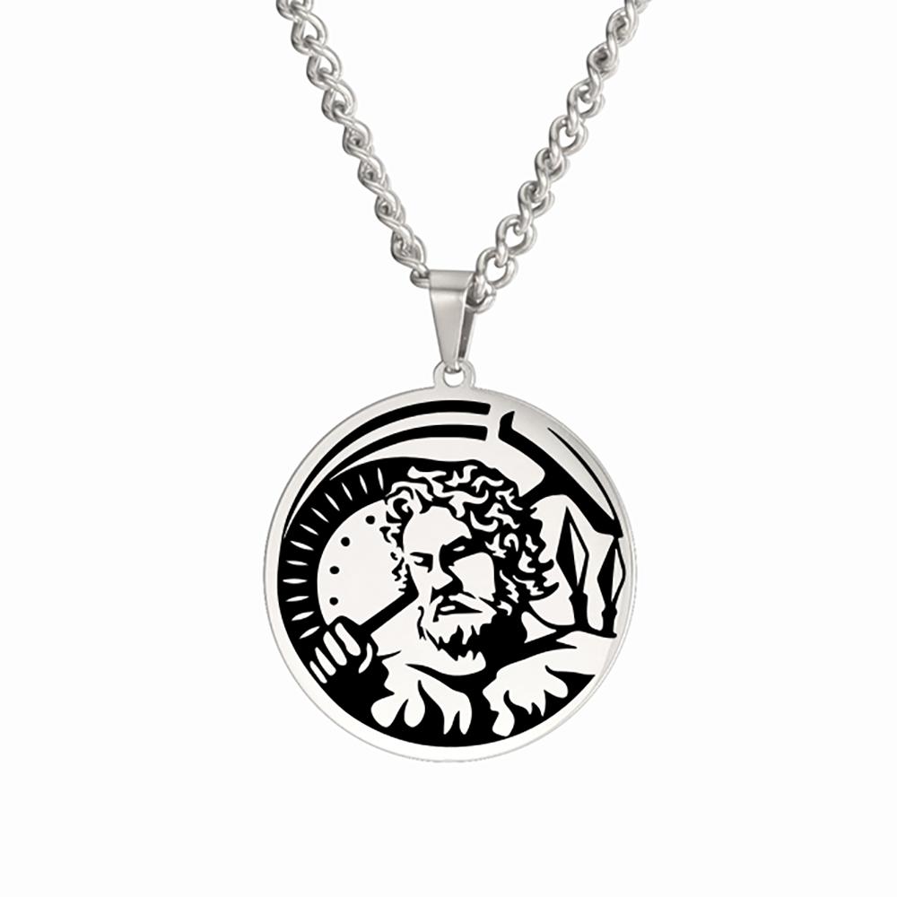 Dawapara Vintage Ancient Greek Warrior Pendant Egyptian Goddess Athena Aphrodite Artemis Apollo Symbol Stainless Steel Amulet