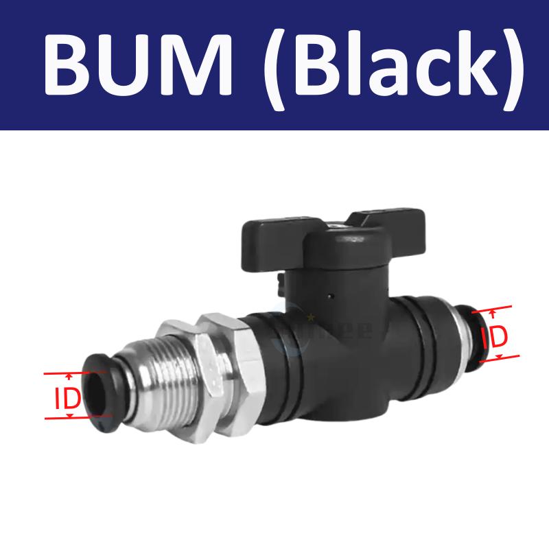 BUC BUL BUM BTC 4mm 6mm 8 10 12mm Pneumatic Push In Quick Joint Connector Hand Valve To Turn Switch Manual Ball Current-limiting