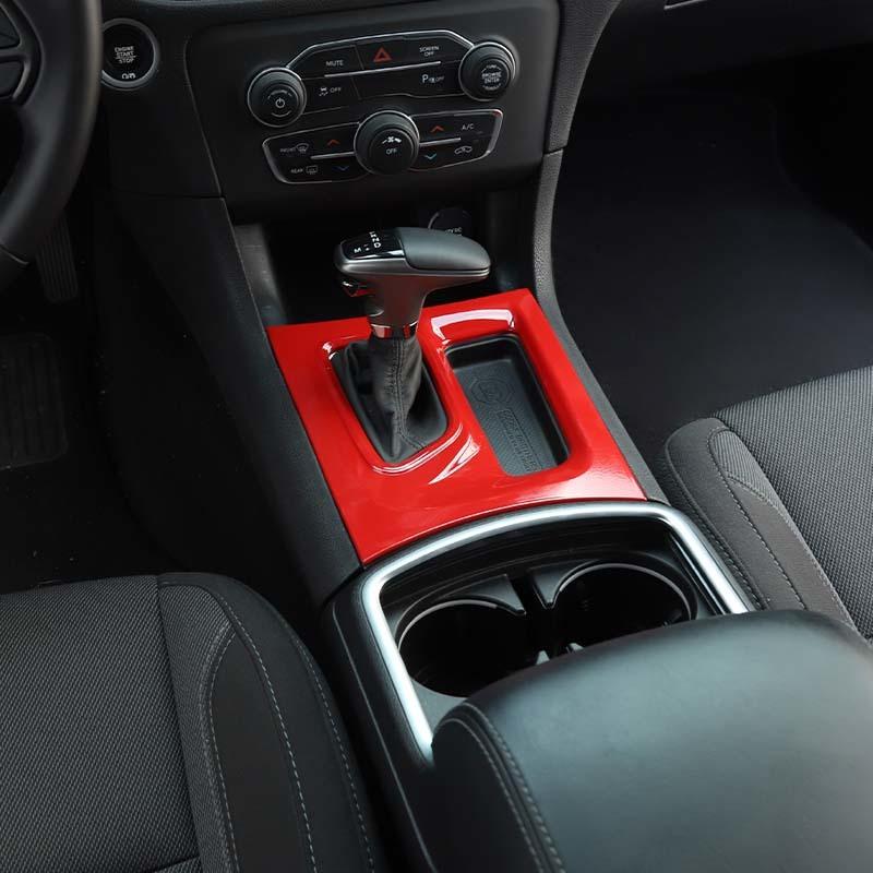  ABS Interior Gear Shift Panel Decoration Protective Cover Sticker Fit For Dodge Charger 2015 Up Interior Accessories