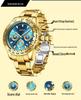 OFNS Men's Quartz Watch: Fashionable Business Design, Six-Hand Dial, Calendar, Solid Steel Band, Waterproof.