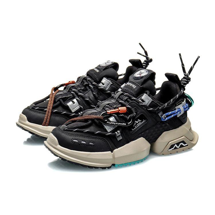 Li-Ning Comfortable Durable Casual Low-Top Dad Shoes Women Sneakers Black AGLQ138-1
