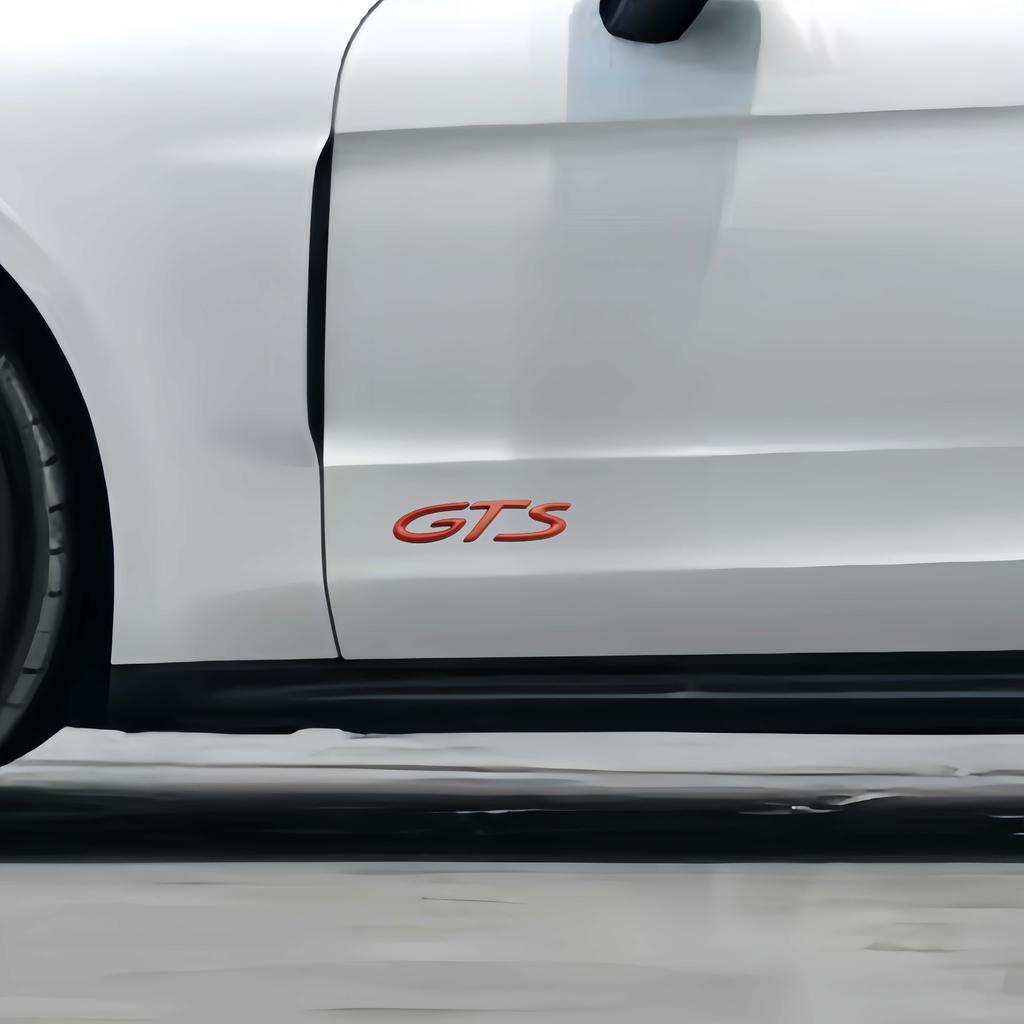 1pc 3D Metal GTS Emblem Decal Side Fender Rear Trunk Badge Sicker for Panamera Taycan Mayenne 911 718