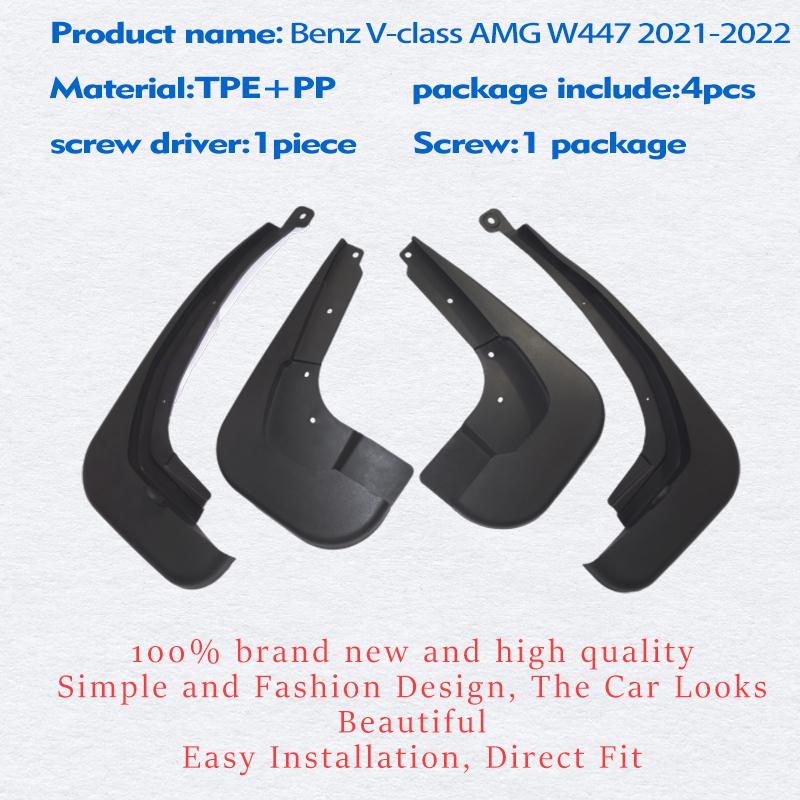 FOR Mercedes Benz V-Klasse W447 AMG Skvettskjerm Skjerm Skvettlapper Beskytter Splash Skvettlapp Biltilbehør Auto Styline Front Bak 4stk