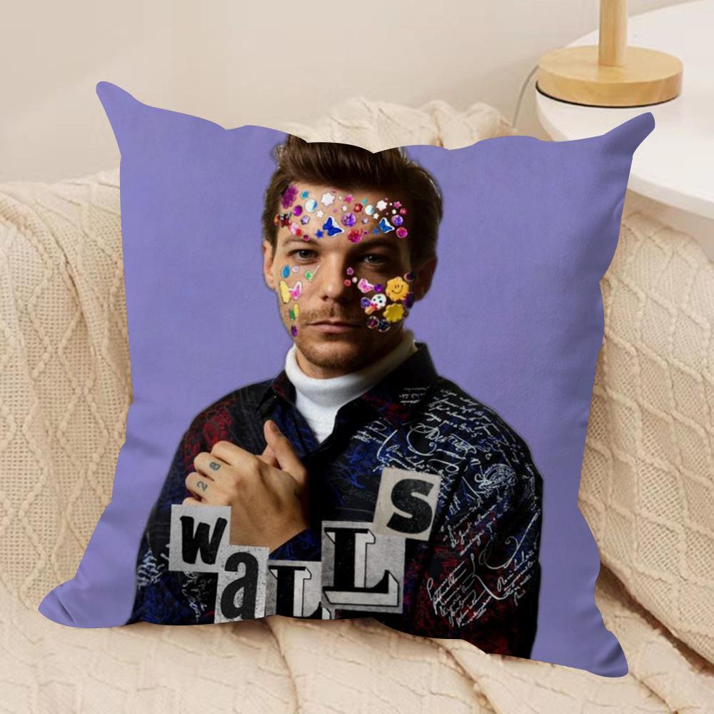 Louis Singer Tomlinsons Kissenbezug Seidiger Kurzer Plüsch Beidseitig Bedruckter Kissenbezug für Sofa Alle Jahreszeiten Heimdekoration Geschenk
