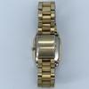 New Batteries Working Good RADO DIASTAR 110.9518.3 Quartz QZ Square Black and Blue Dial Gold Tone Stainless Steel 3-Hand Watch Cleaned