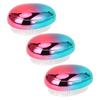 3pcs Egg Shape Hair Brush Electroplating Gradient Red Blue Color Long Short Teeth Portable Hair Deta