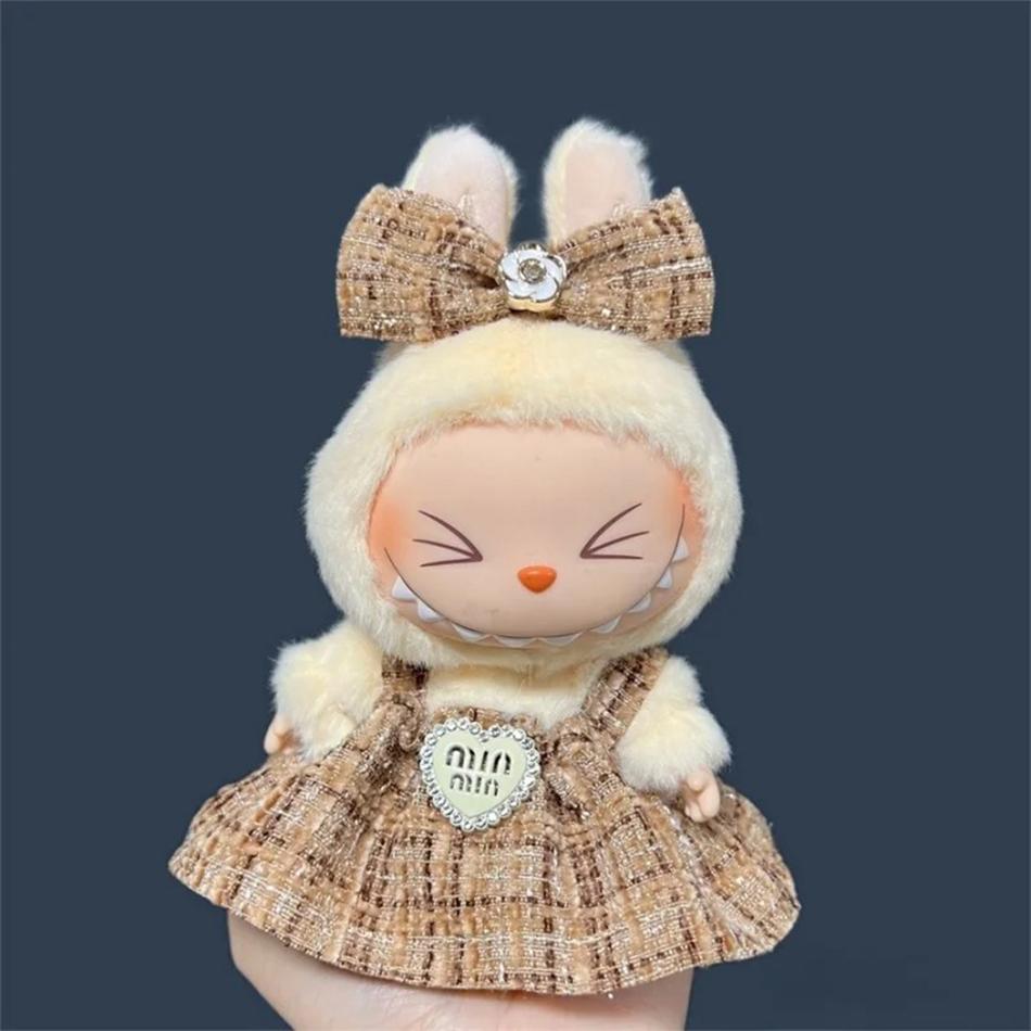 For 17cm Labubu Plush Doll Skirt- Adorable Skirt Set for DIY Clothes Accessories Gift