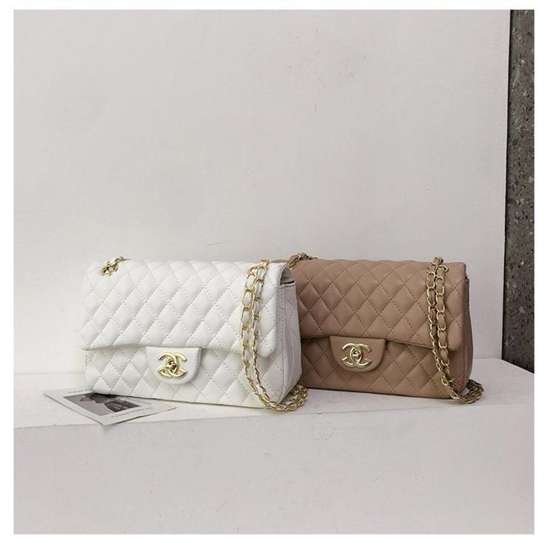 Taška Dámská Nová Taška Přes Rameno Crossbody Taška Prémiová Kůže Kosočtvercová Řetízková Taška Dámská