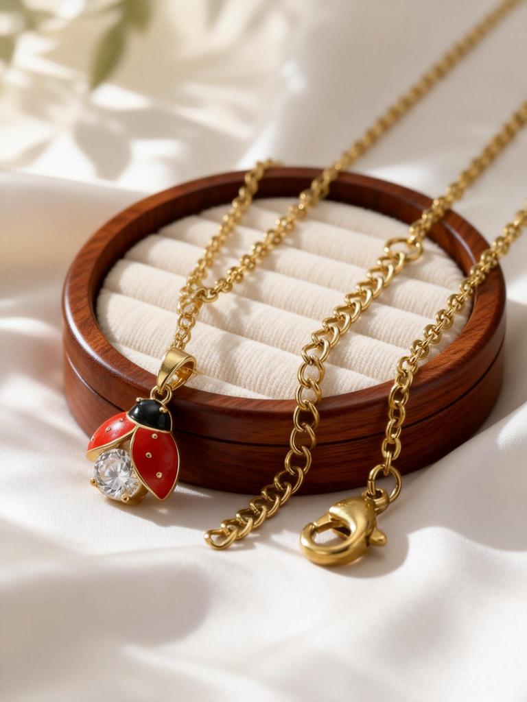 Cute Ladybug Pendant for Women Girls Red Beetle Zircon Necklaces Delicate Cubic Zirconia Sweet Animal Accessories Gifts