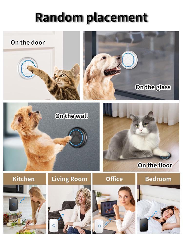 Wireless Long-Distance Home Doorbell with Waterproof Remote Control and Call Button for Elderly - No Wiring Needed