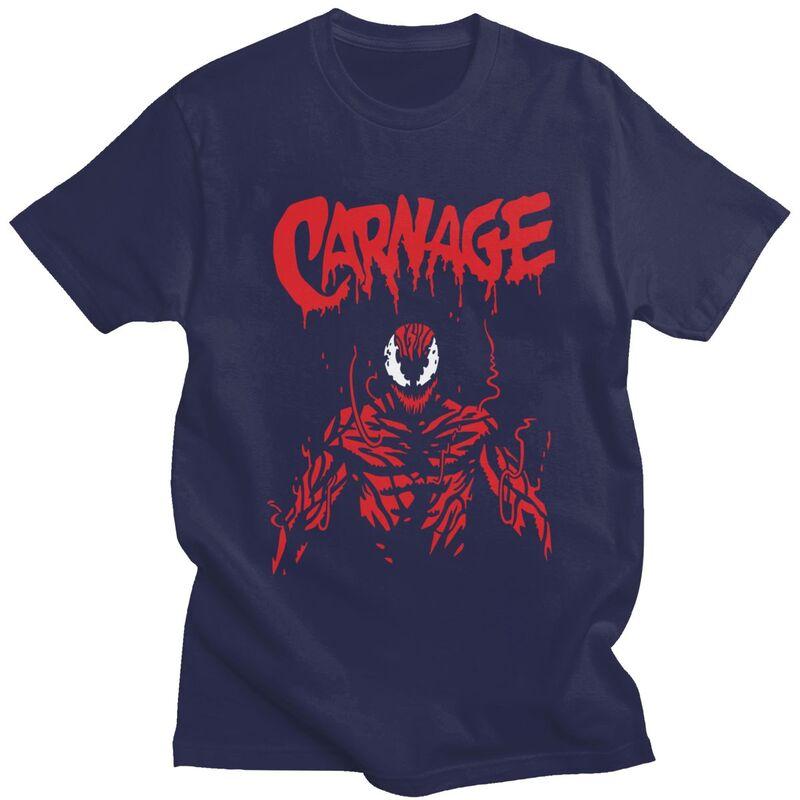Pánská trička s vlastním potiskem Venom Carnage s krátkým rukávem, módní klasické tričko slim fit ze 100% bavlny