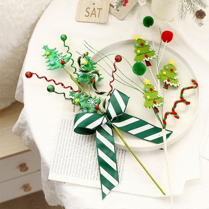 Christmas Branch Candy Bell Christmas Tree Bouquet For Diy Wreath Flower Arrangement Accessories Christmas New Year Decoration