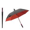 Large Men's Straight-Handle Black UV Rain Umbrella
