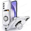 Wallet Card Slot Transparent Phone Case For Samsung S26 Plus Ring Stand Holder Soft Silicone Back Cover For Galaxy S26 Ultra