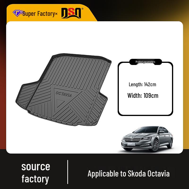 Skoda Octavia/Octavia PRO/Rapid TPE Trunk Mat - Waterproof & Wear-Resistant, One-Piece Mold.