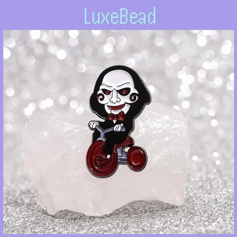 Entertaining Spooky And Brooch Featuring Iconic Jigsaw Clown In Dark Metal Perfect For Halloween Costumes And Personal Accessori