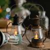 Retro LED Candle Lantern Light Portable Electronic Desktop Hanging Night Lamp Ornaments Garden Hanging Decoration Lantern
