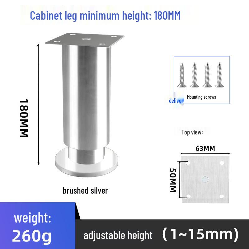 Adjustable Stainless Steel Furniture Legs – Modern Minimalist Support for Cabinets, Tables, Sofas, and Beds