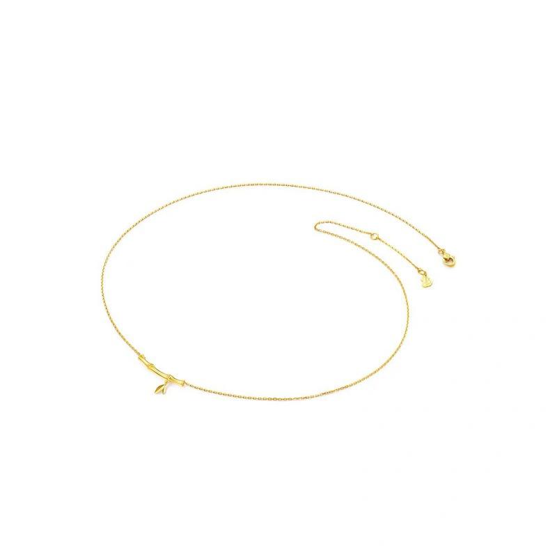 Ancient gold crafts Bamboo Necklace Fashion Design Light Luxury Simple Style choker Pendant for women Party Jewelry Gift