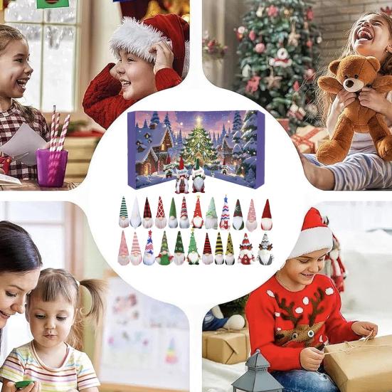 2025 Christmas Gnome Advent Calendar 24 Days Countdown To Christmas Ornament with 24 Collectible Dwarf Dolls for Boys Girls Adults