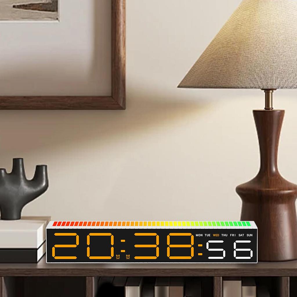 Dijital Saat, Okunması Kolay, Çok Fonksiyonlu, 2 Ekran Modu, Büyük LED Müzikli Elektronik