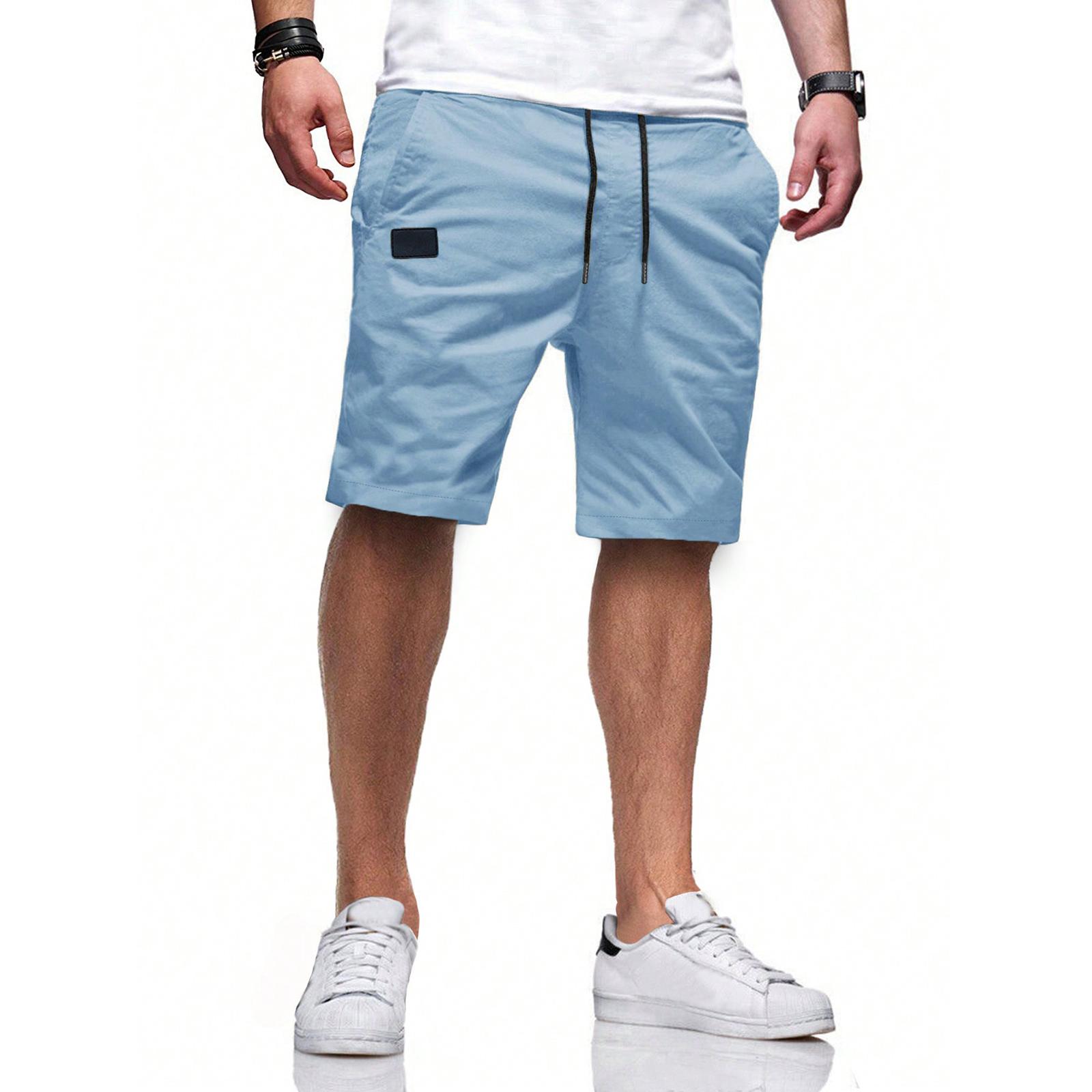 

Summer Men s Cotton Color Sports Shorts Casual Comfortable Straight Leg Shorts XXL