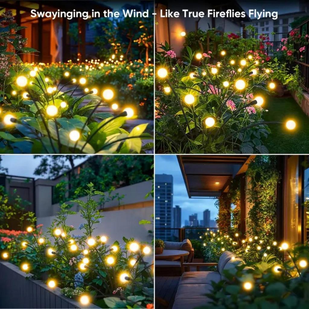 Solar Firefly Garden String Lights - Outdoor Lawn & Landscape Decoration Lighting