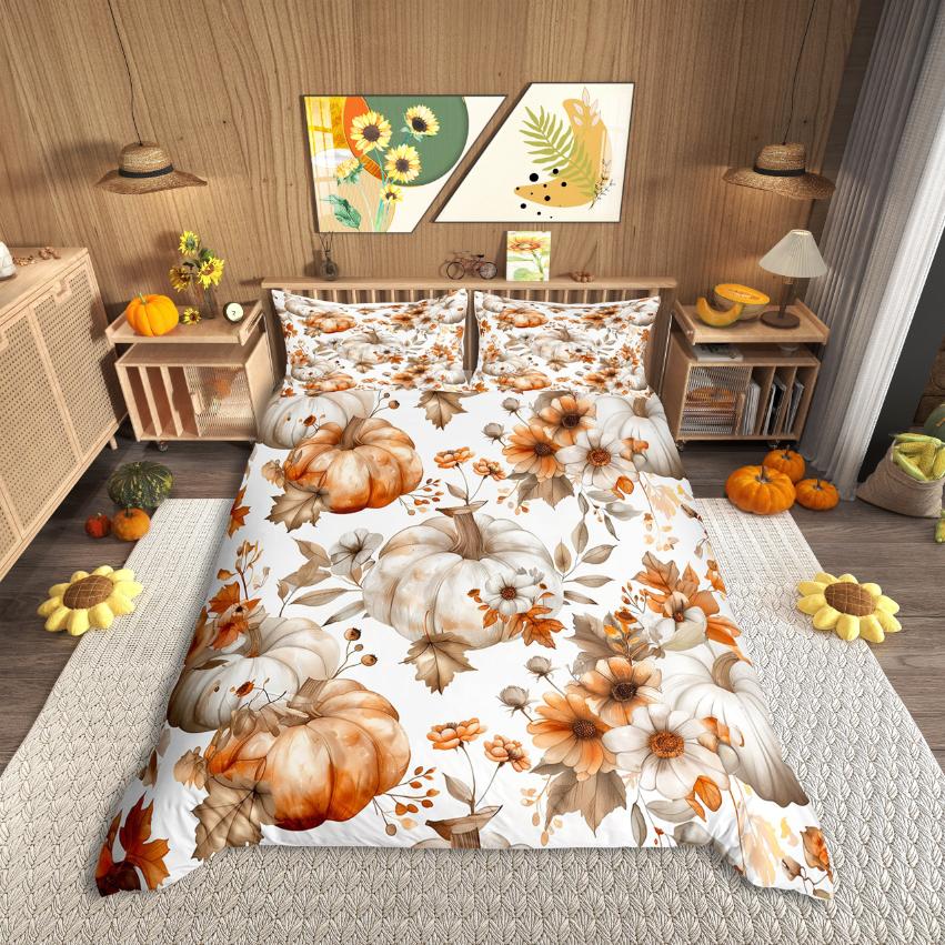Homewish Highland Cattle Duvet Cover SetRustic Farmhouse Cabin Comforter Cover SetAutumn Sunflower Bed Set For Boys Girls