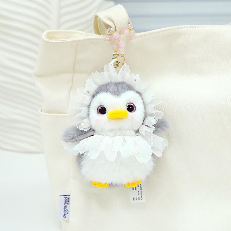 Penguin Plush Apron Toy Keychain Pendant Stuffed Animal Doll Cute Kids Gift