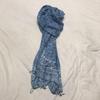 Used Stall, large embossed batik, indigo dye, silk material, made in Jogjakarta