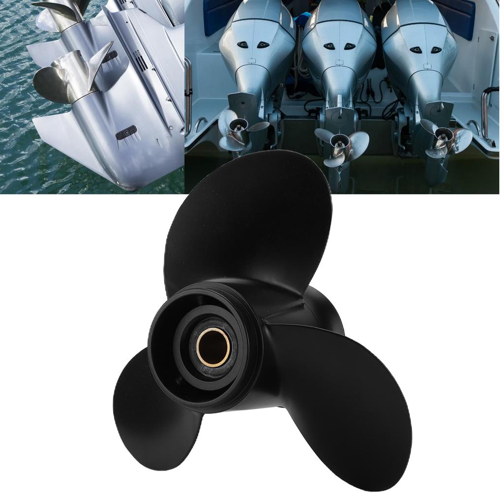 Outboard Propeller 3 Blades 10 1 4in Diameter 14 Tooth Aluminium Alloy Replacement for Johnson 15‑35HP