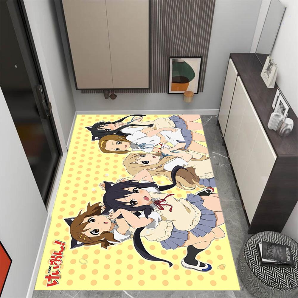 K-on! Group Pose Themed Anti-Slip Rugs - Polyester Home Decor, Suitable for Bedrooms, Living Rooms, Doorways, Studios, and Decorations