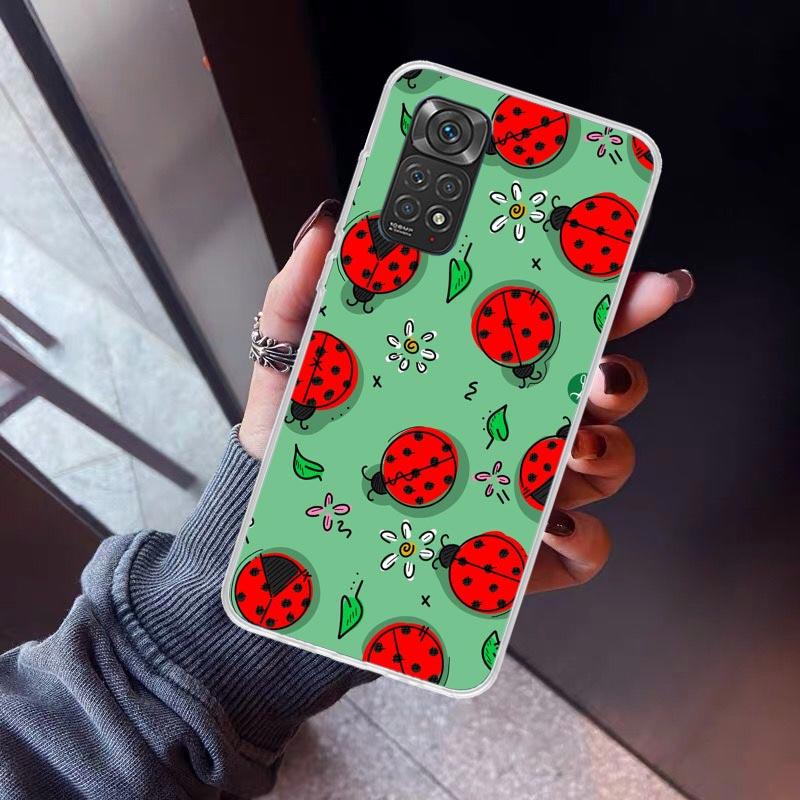Insect Seven-Star Ladybug Phone Case For Xiaomi Redmi Note 10 11 12 13 14 15 Pro Plus 11S 12S 14S 11T 11E 10S Soft TPU Back Cove