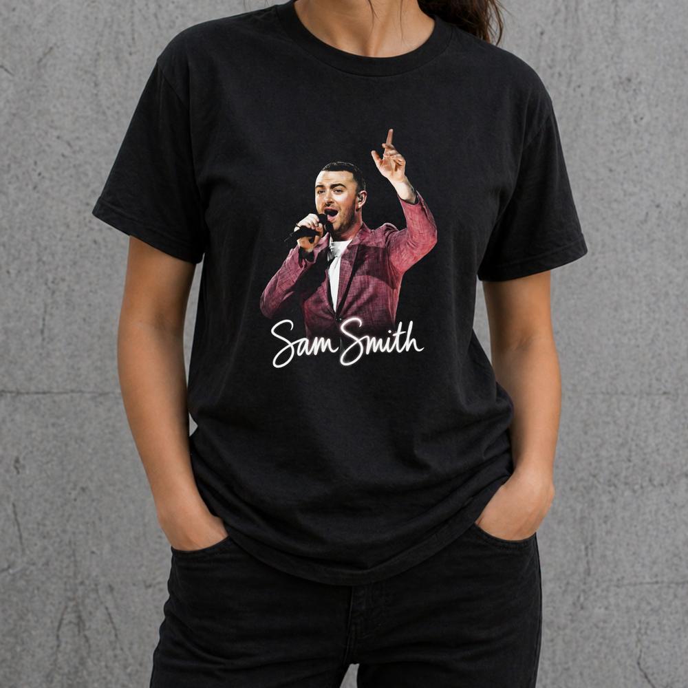 Sam Smith T Shirt Singer Pop Music Graphic Tee Adults Kids Black Gift 2XL