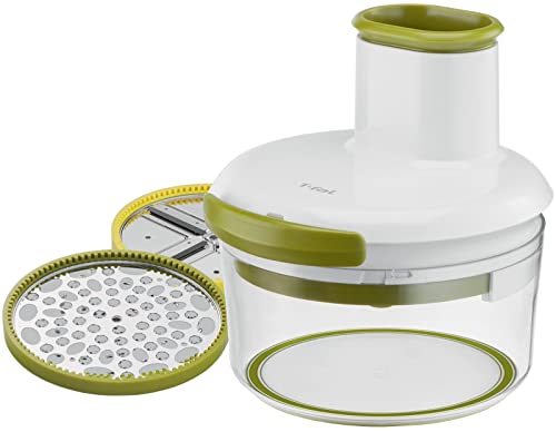 

T-fal Handy Grater & Slicer Neo manual grater and slicer, 1.2L, washable lid, two blade types, includes a spatula, and prevents the blade from comin