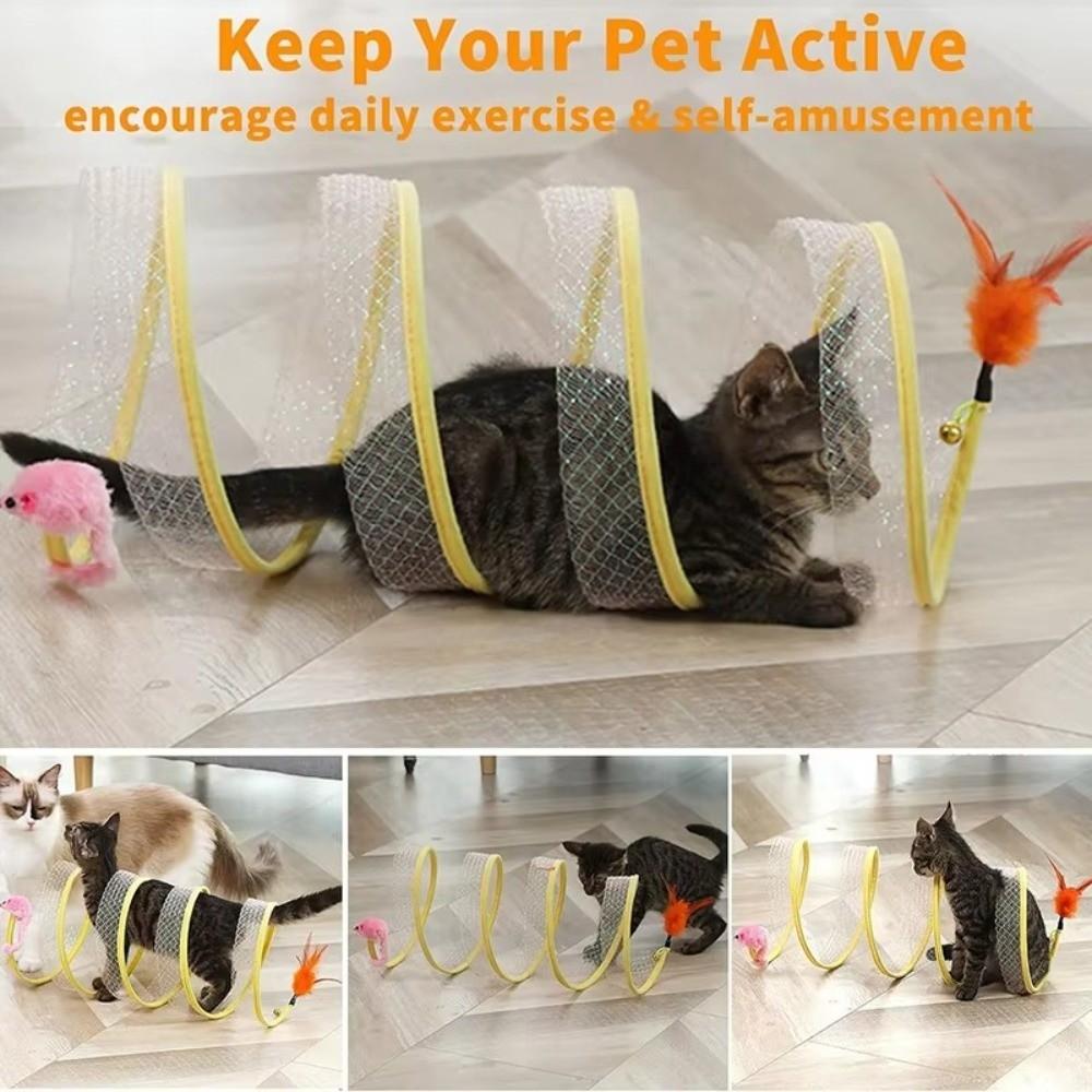 Elastic Cat Tunnel Tube Portable Interactive Cat Toy Fun Foldable Cat Play Tunnel  Pet Supplies