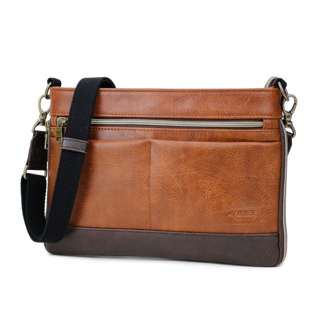 AVIREX Larga Mini Shoulder Bag Sacoche 2-Way AX2030 Camel