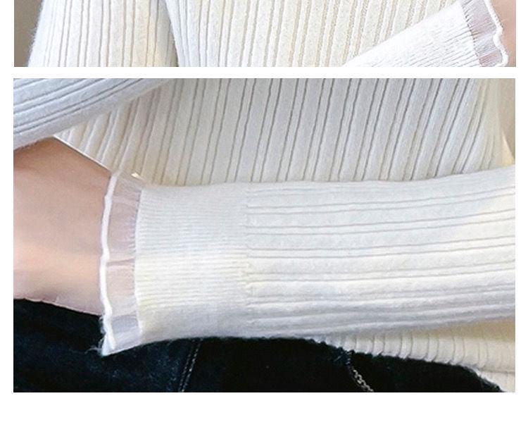 Lace Top Women's Fashion Knitted Pullover: Versatile Long Sleeve Sweater for Spring & Autumn 2025