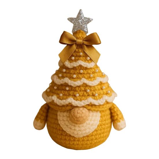 DIY Crochet Christmas Tree Gnome Kit Beginner-Friendly Handmade Xmas Tree Gnome Craft Kit Knitting Holiday Decoration
