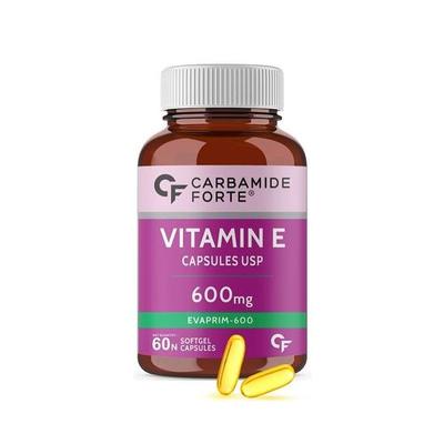 Vitamin E 600mg Capsules with Natural Vitamin E Oil | 120 Capsules | For Skin & Hair Care