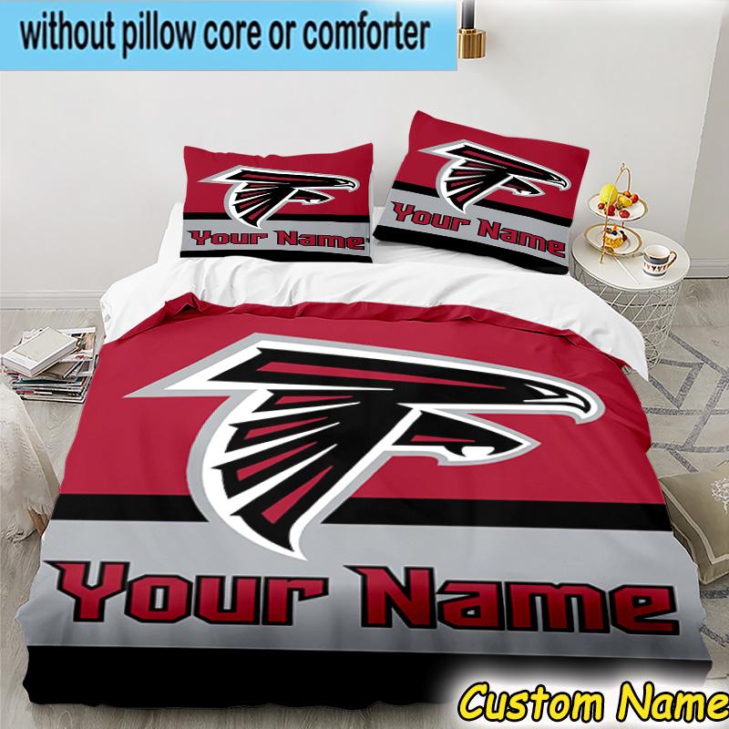 3pcs Custom Name Atlanta Logo Bedding Set Includes 1 Duvet Cover & 2 Pillowcases for All Seasons Dormitory Home Decor Christmas gifts