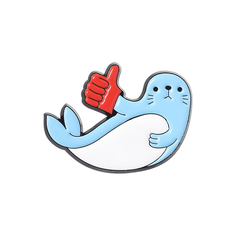 Cartoon Animal Collection Enamel Pins Comedy Animation Characters Penguin Frog Rabbit Cat Metal Brooch Lapel Badge Jewelry Gifts