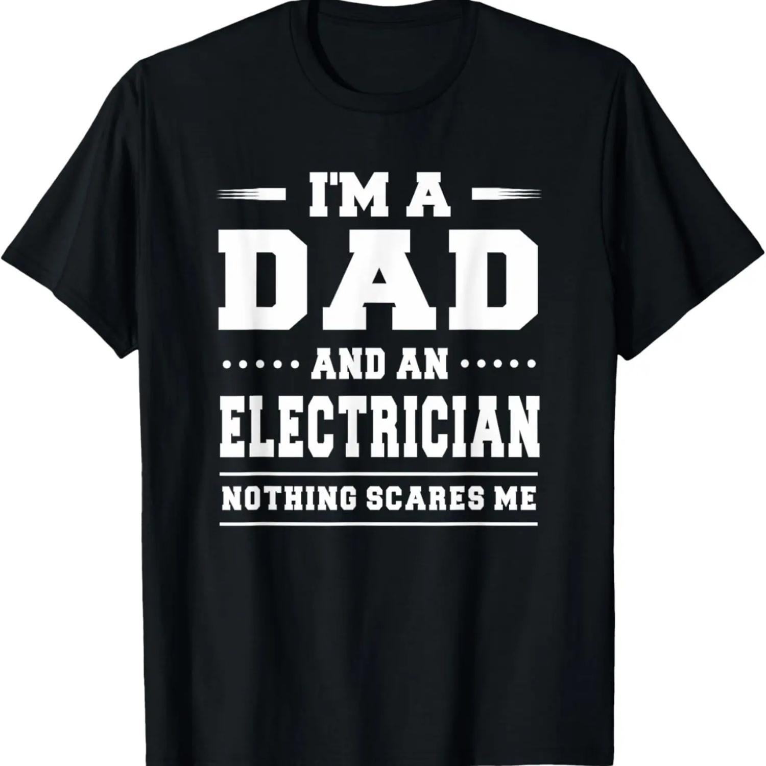 Я папа и электрик, меня ничего не пугает, мужская футболка S