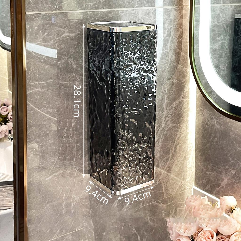 Leve Luxo Descartável Copo Copo Picker Papel Copo Suporte Livre de Furos Montado Na Parede À Prova de Poeira Prateleira De Armazenamento De Plástico Copo Suporte