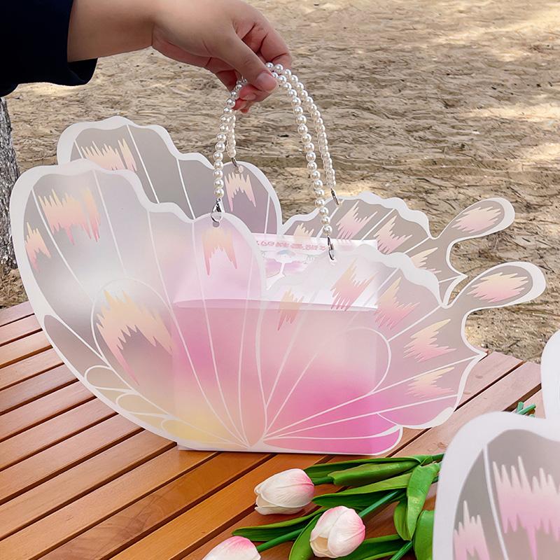 1PC Plastic DIY Dessert Storage Handbag Matte Cake Packaging Bags Packaging Material Butterfly Wings Shape Festival Party