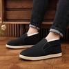 Men's Lightweight Winter Shoes with Fleece Lining, Thickening, and Tire Sole for Warmth; Large Size, Cotton Old Beijing Cloth Shoes.