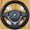 Pro BMW E70 X5 2006-2013 E71 X6 2008-2014 Ručně šitý protiskluzový potah na volant auta Pletený kožený interiér auta